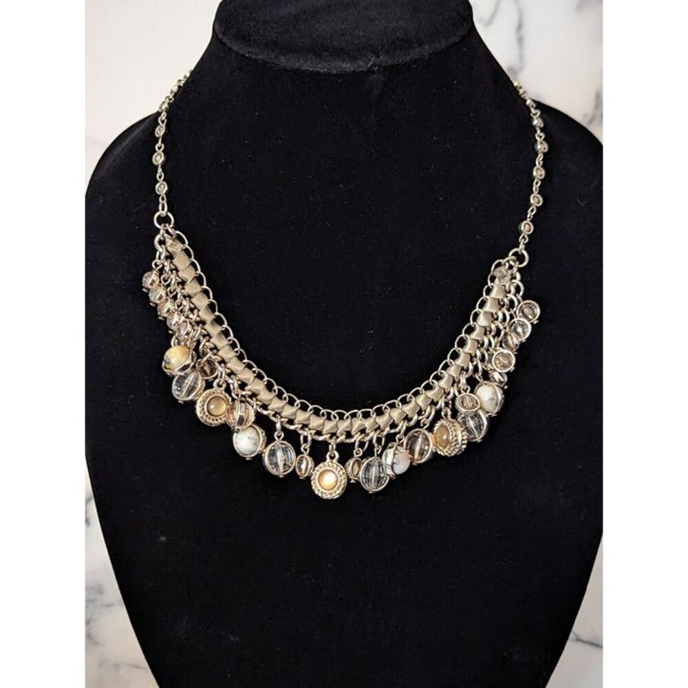 Statement Necklace With Ribbon And Bangles